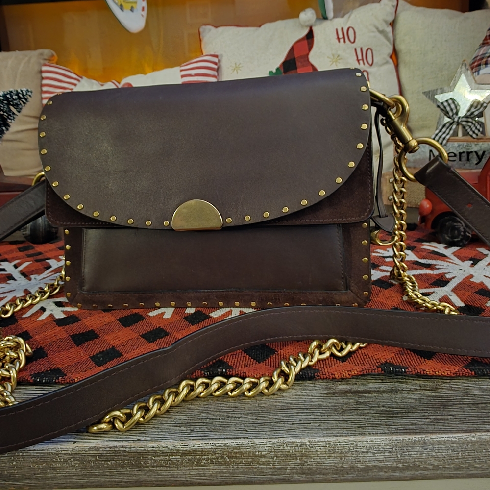 Coach Dreamer Shoulder Bag With Rivets- Brown Oxblood DEADSTOCK EUC